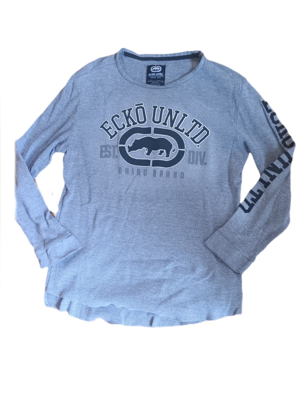 Now $5. Ecko Unlimited Long Sleeve Logo Tee - Light Grey